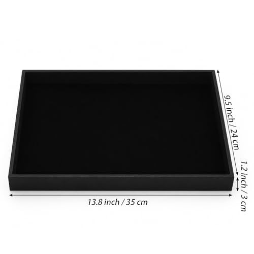 6 Pack Black Velvet Jewelry Tray, Large Velvet Jewelry Organizer Tray,