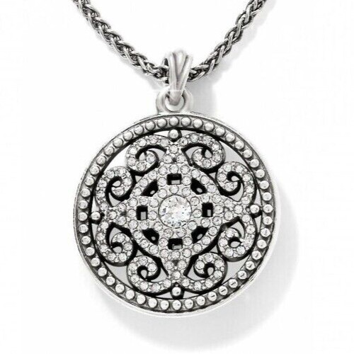 NWTag Brighton ILLUMINA ROUND Short Silver Crystal Necklace MSRP $78