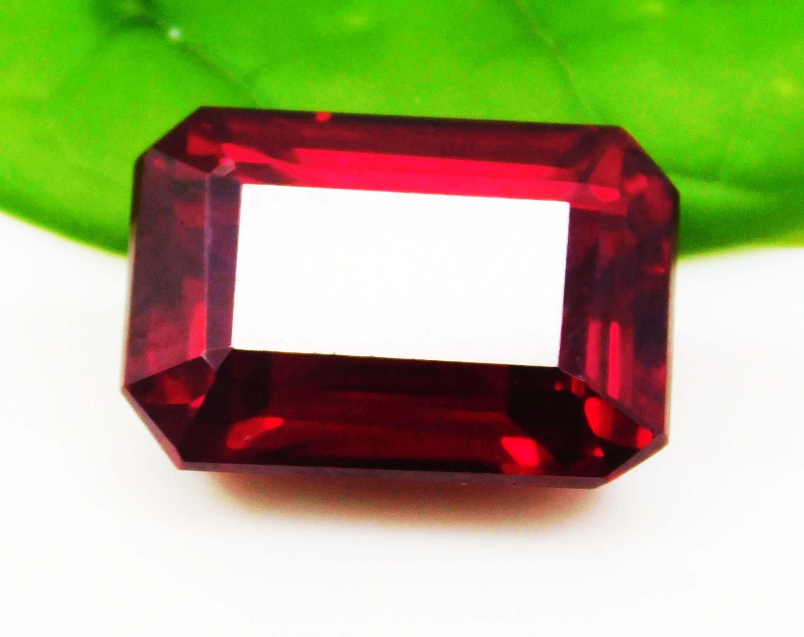 20.00Ct Natural Red Ruby Certified Madagascar Emerald Cut Loose Gemstone