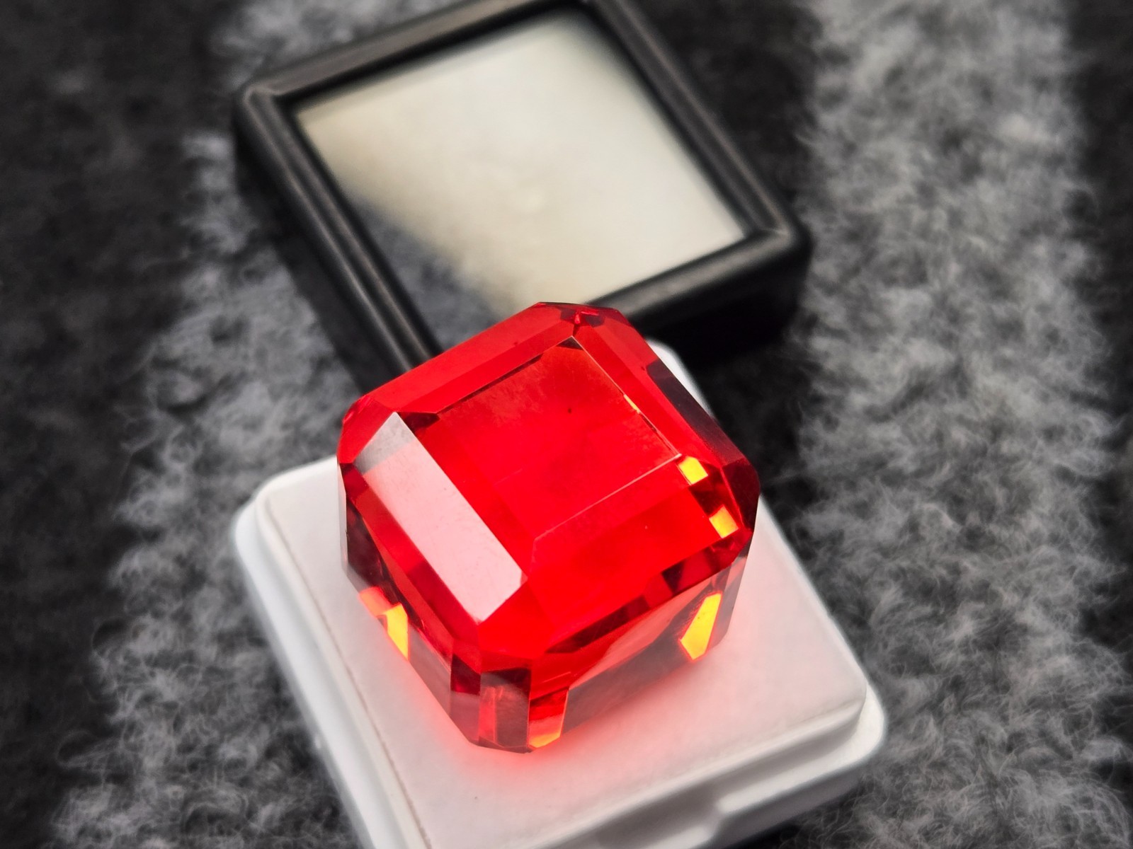Orange Cube Mexican Fire Opal 58-60 Ct Lab Created Loose Gemstone Certified