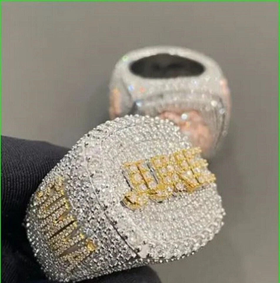 4TCW Round Cut Lab Created Diamond Men’s Custom Pinky Ring 14k White Gold Plated