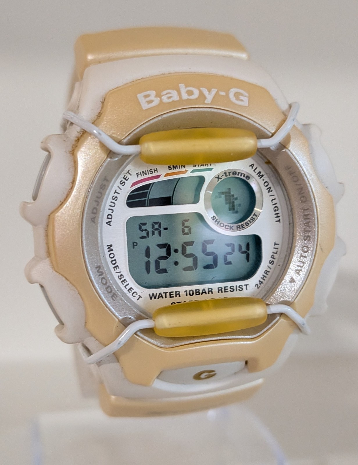 VINTAGE Casio Baby-G BGX-140 G-Lide White Pink Candy – Y2K Rare Great Condition