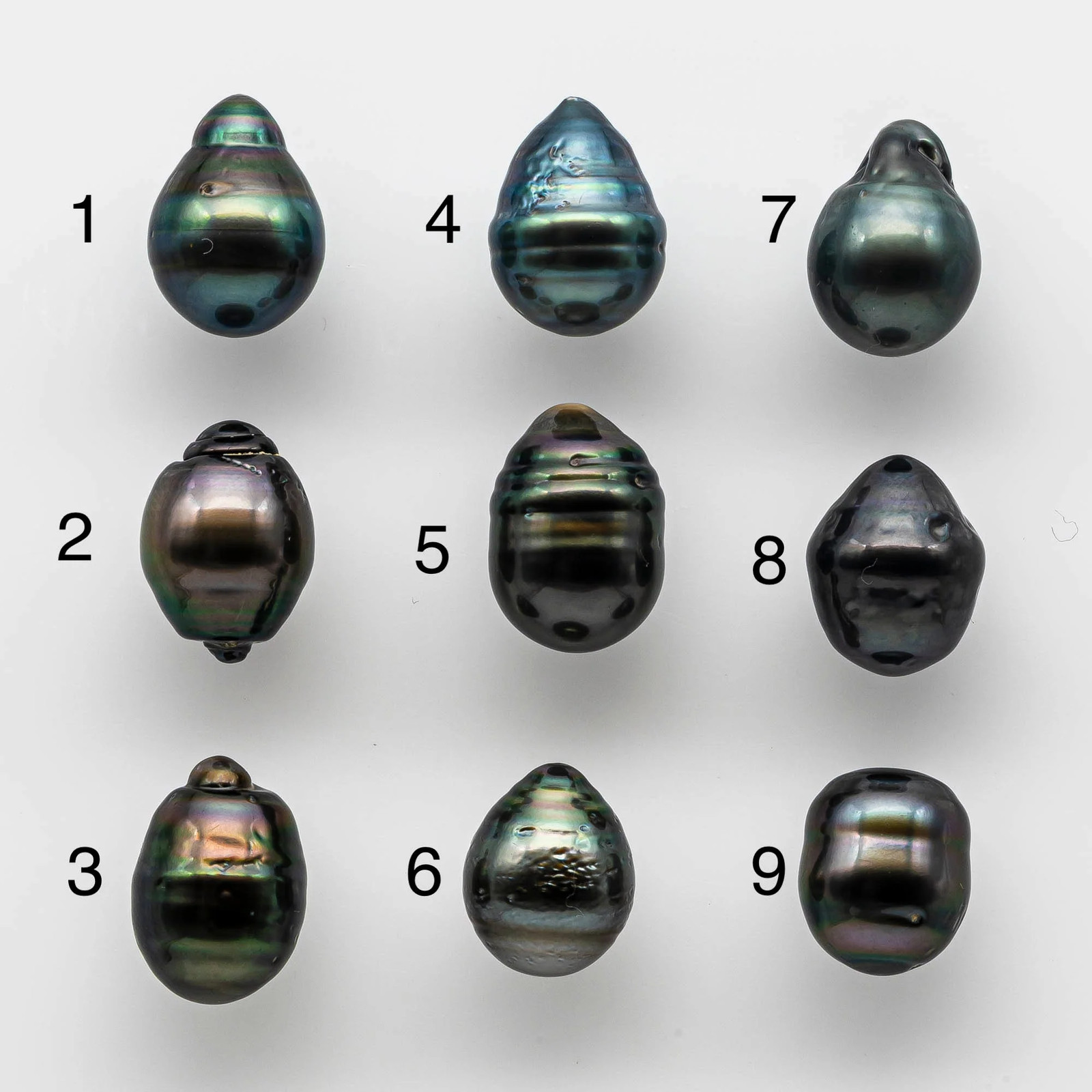 11-12mm Loose Tahitian Pearl Drop in Natural Colors and High Lusters, Undrilled