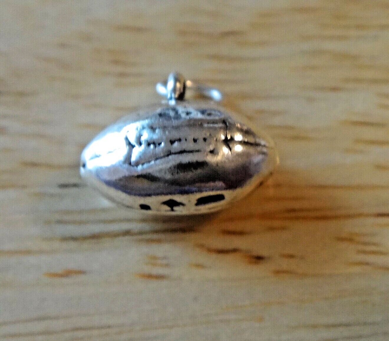 Sterling Silver 3D 11x15x8mm Solid Football Ball Charm