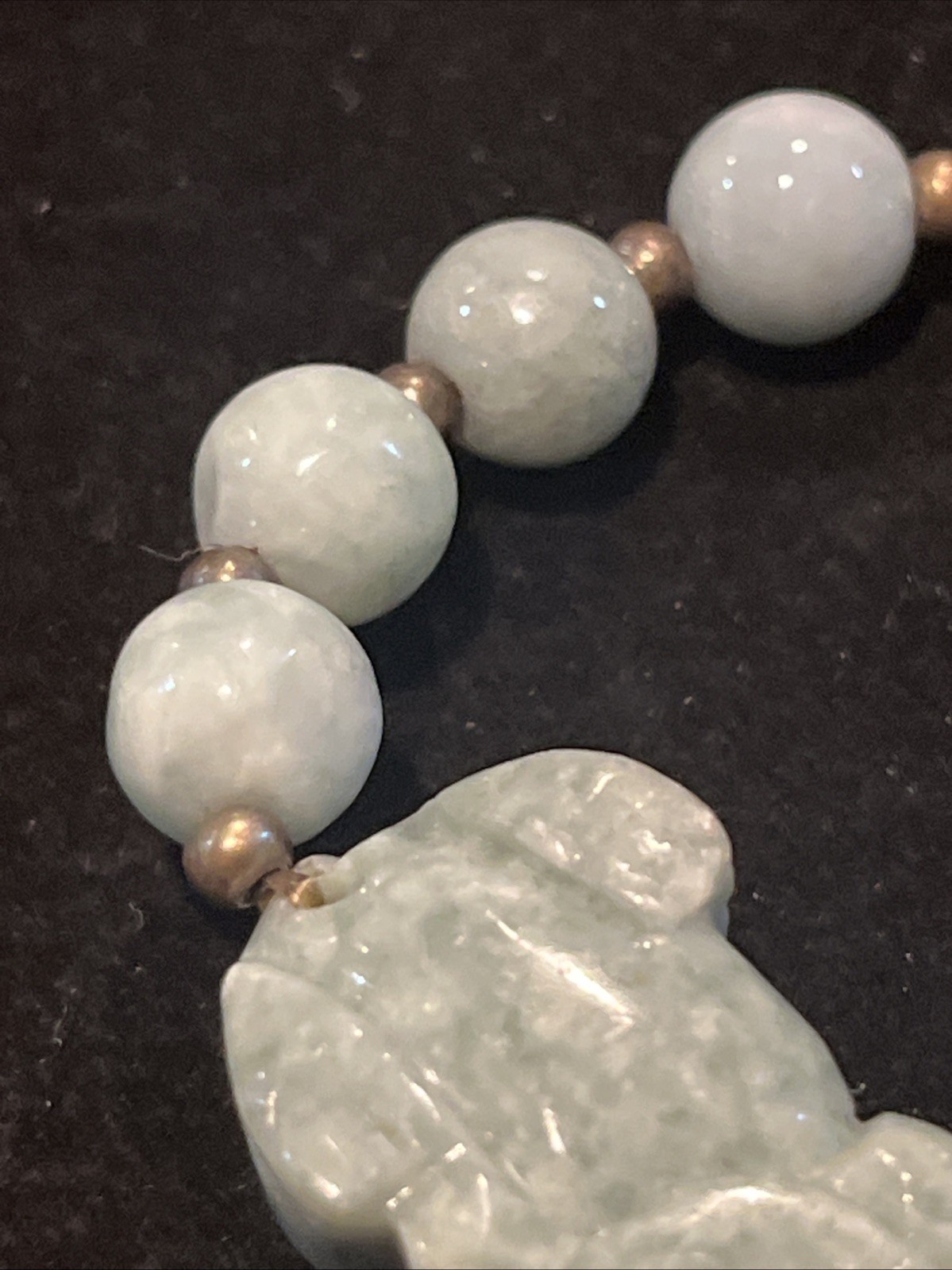 Burmese Jade bracelet Carved Pixiu Round Bead Natural Jadite Type Stretch