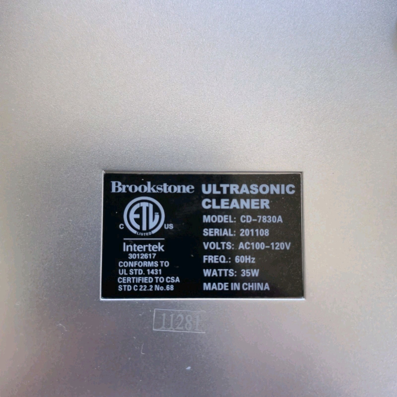 Brookstone Ultrasonic Cleaner Jewelry DVD Eyeglass Watches & More CD-7830A