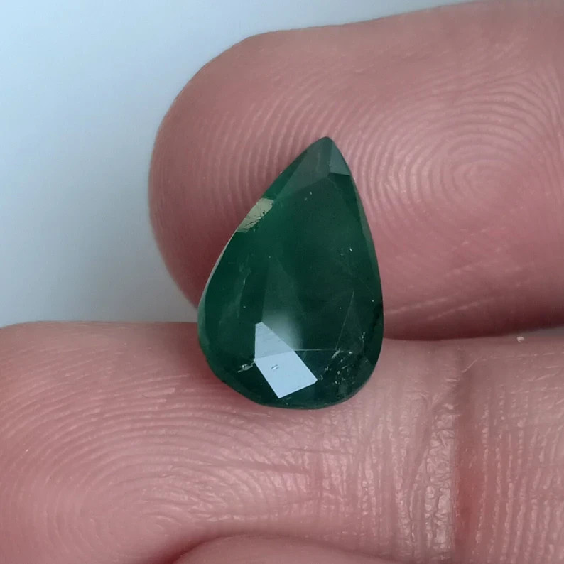 Real Zambian Emerald Pear Shape Unheated Untreated Gemstone 3 Ct