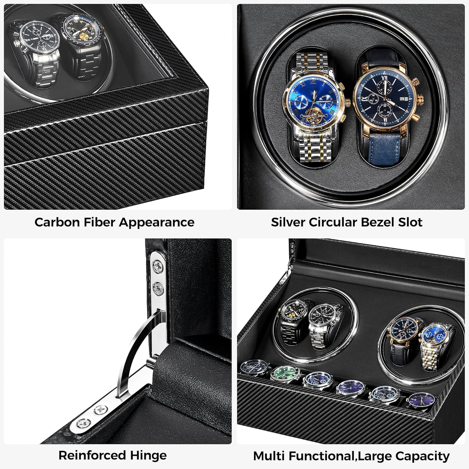 Watch Winders for Automatic Watches, Automatic Watch Winder with 4 Watches Rotat