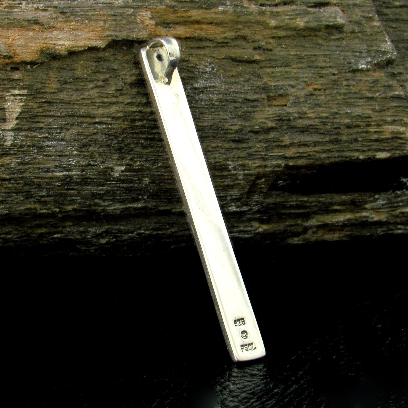 Solid 925 Sterling Silver 12 Symbols of the Zodiac Column Pendant w/ Gemstone