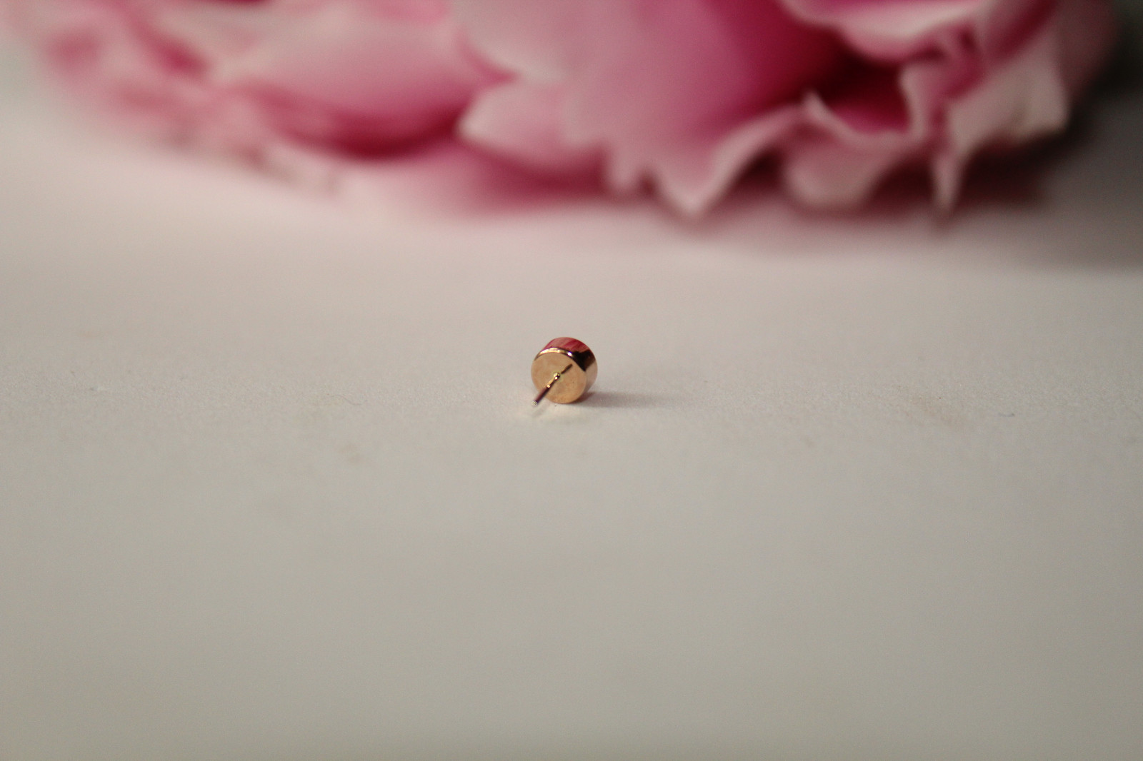 14k Solid Gold Bezel Stud With Real Opal, 25g threadless 14g and16g threaded pin