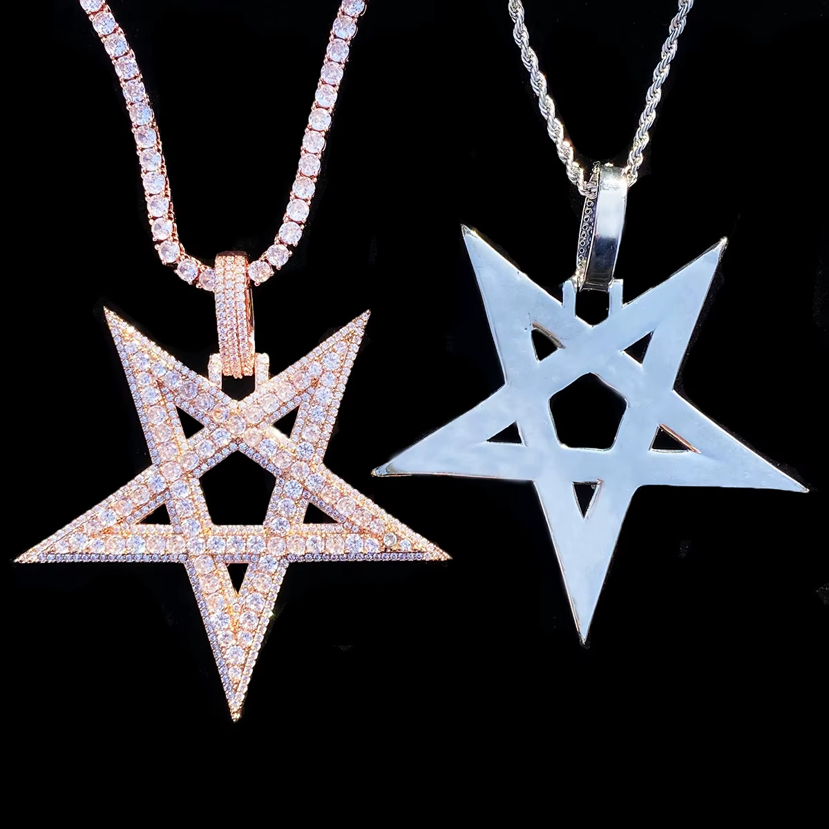 Upside Down Star Iced Out Chain Hip Hop Destroy Lonely Playboi Carti