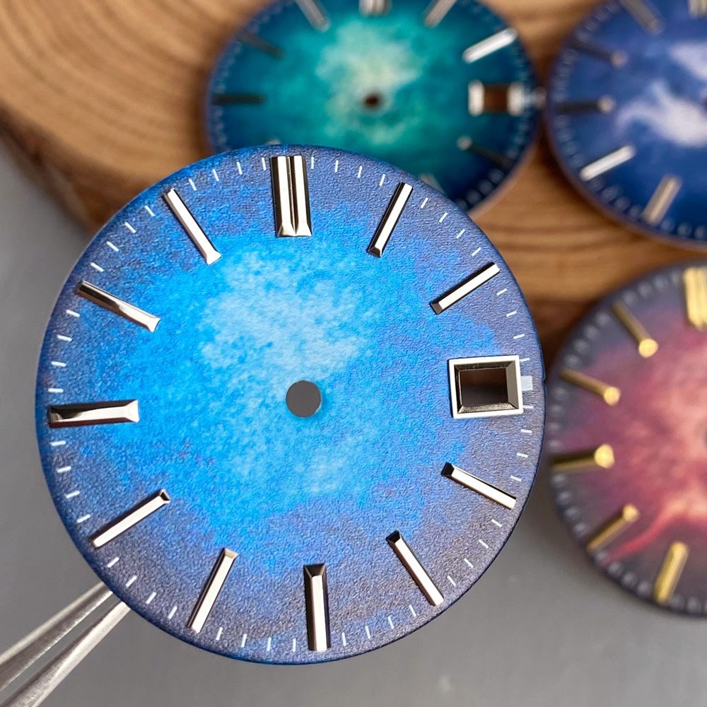 Four Colors 28.5mm New Gradient Watch Dial Face Fit NH35 NH36 NH38 Auto Movement