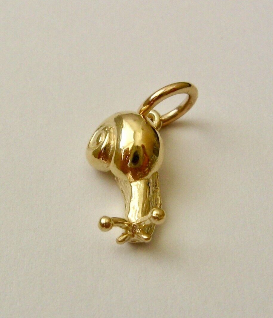 SOLID 9K 9ct Yellow Gold Snail Animal Charm Pendant