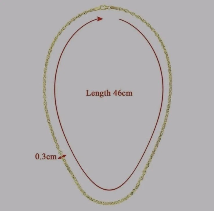 Citerna 9ct Yellow Gold Link Chain Necklace 46cm 3mm Hallmarked 375