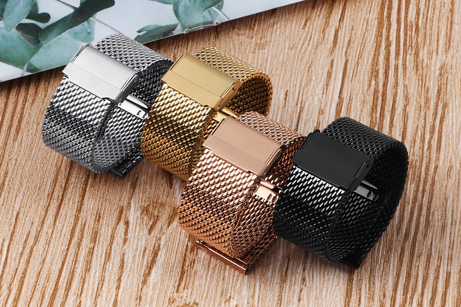 Metal Woven Mesh Watch Strap 18mm 20mm 22mm 24mm 316L Stainless Steel Watch Band