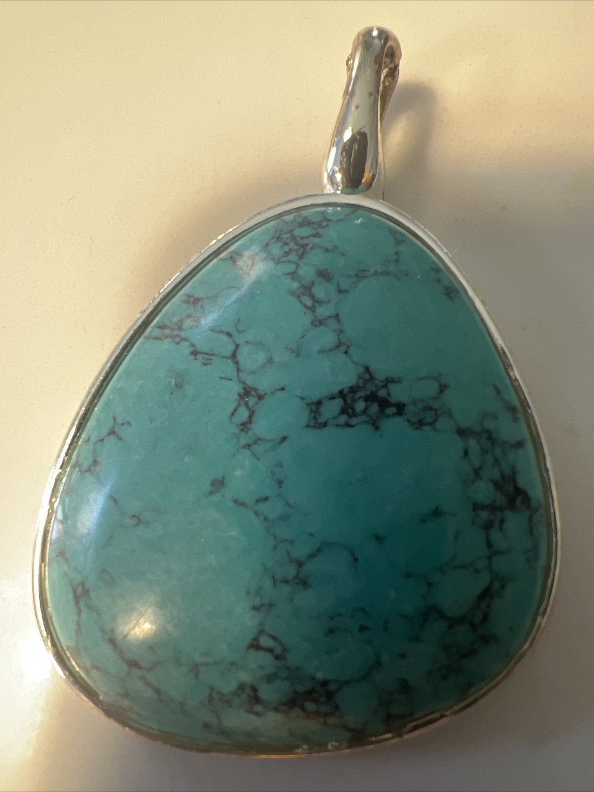 Vintage Faux Turquoise Pendant, 2 1/2 inches