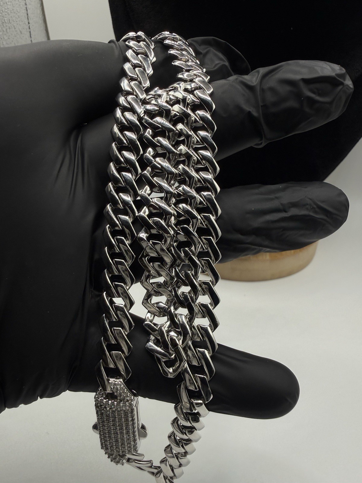 9mm 22” Solid 925 Sterling Silver Miami Cuban Chain Rhodium Finish