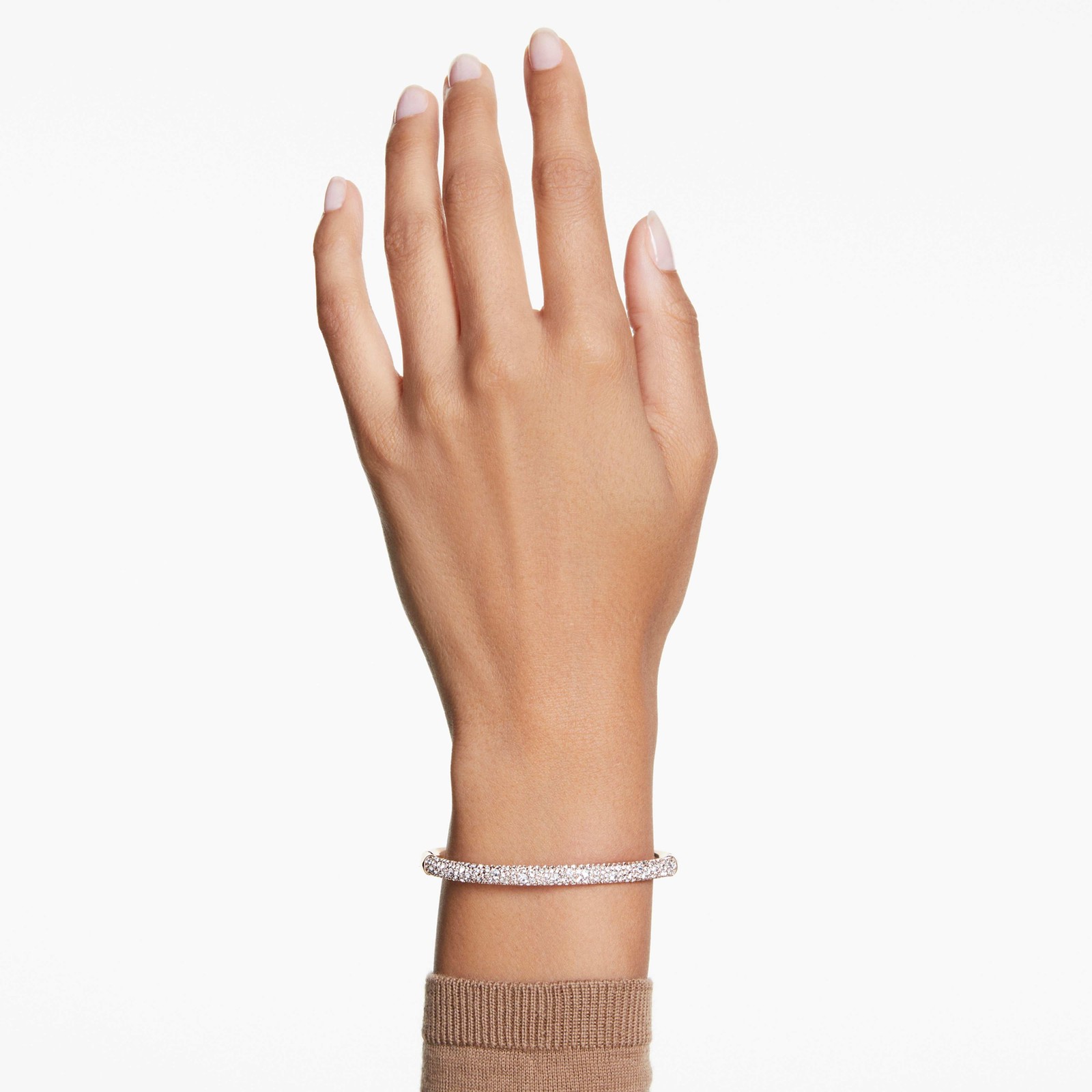 Swarovski Sublima Bangle, Snow Pavé, White, Rose Gold-tone Plated Size M 5688611