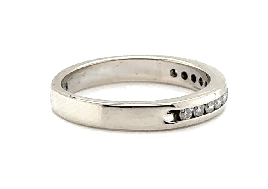 Channel Set Diamond Wedding Band .25ct Mined 14K Anniversary Ring Die Struck 3mm