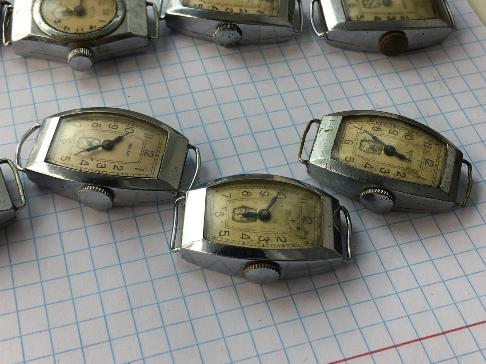 Lot of 10 Soviet Vintage ZVEZDA USSR Women mechanical Wristwatch for parts