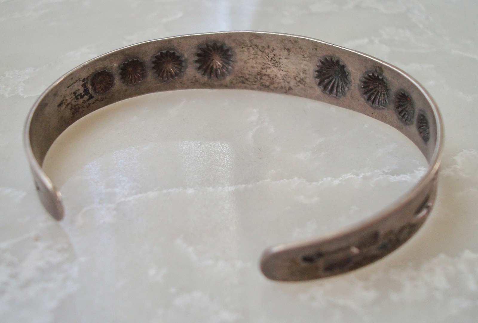 Vtg MORNING STAR THUNDERBIRD GILA MONSTER Navajo SILVER BRACELET Fred Harvey Era