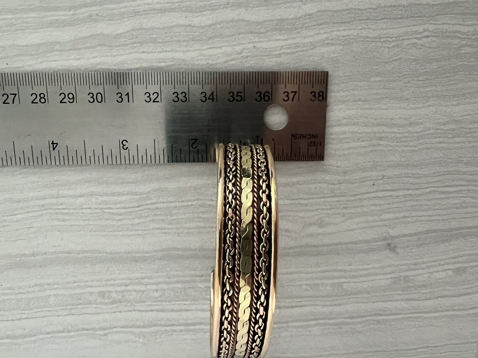 Copper, Brass, Silver Tri-Color Braided Bracelet Arthritis Therapy Cuff