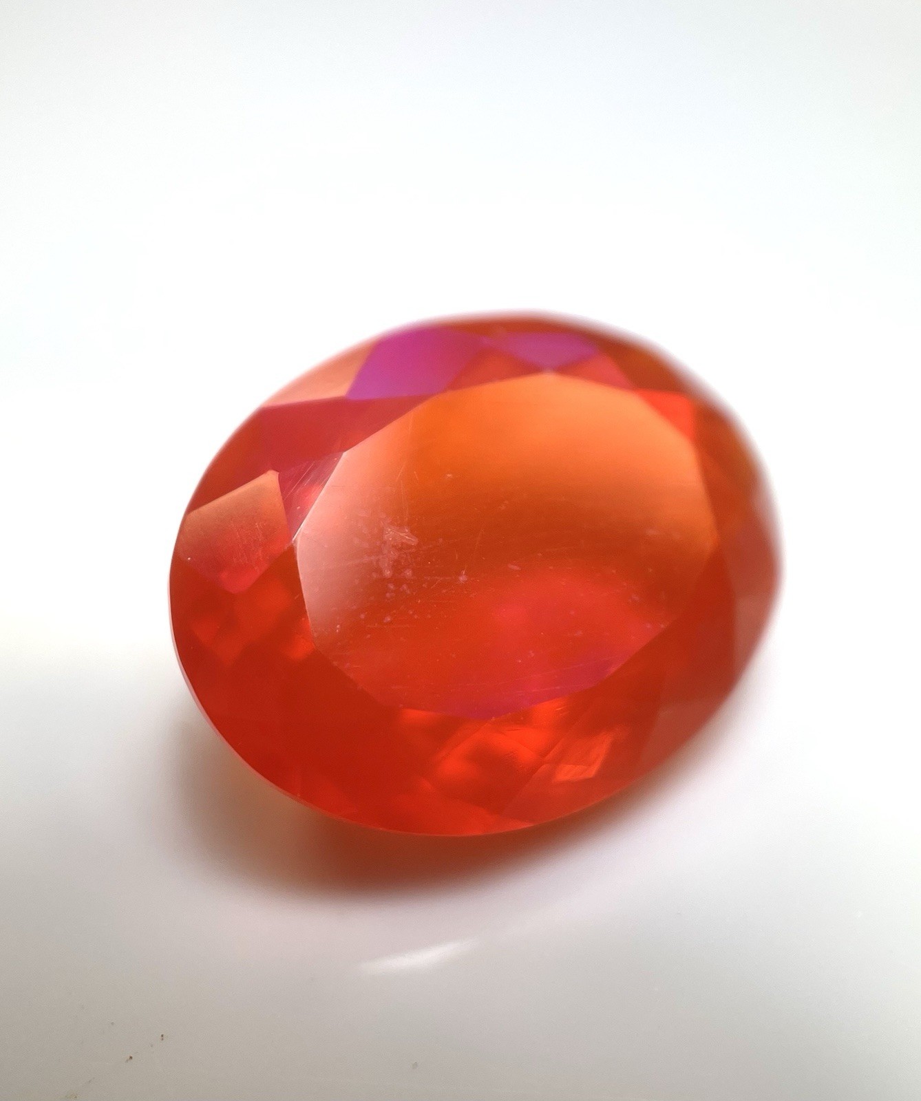 Natural Ethiopian Fire Opal Oval Orange With Play Of Color 7.03ct.
