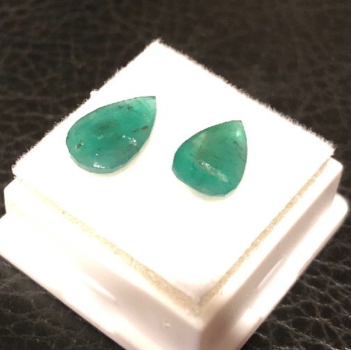 2.50CT NATURAL EMERALD LOOSE GEMS-TRANSLUCENT PEAR ~ 11×6.5x3mm-HIGH GRADE- 2pcs