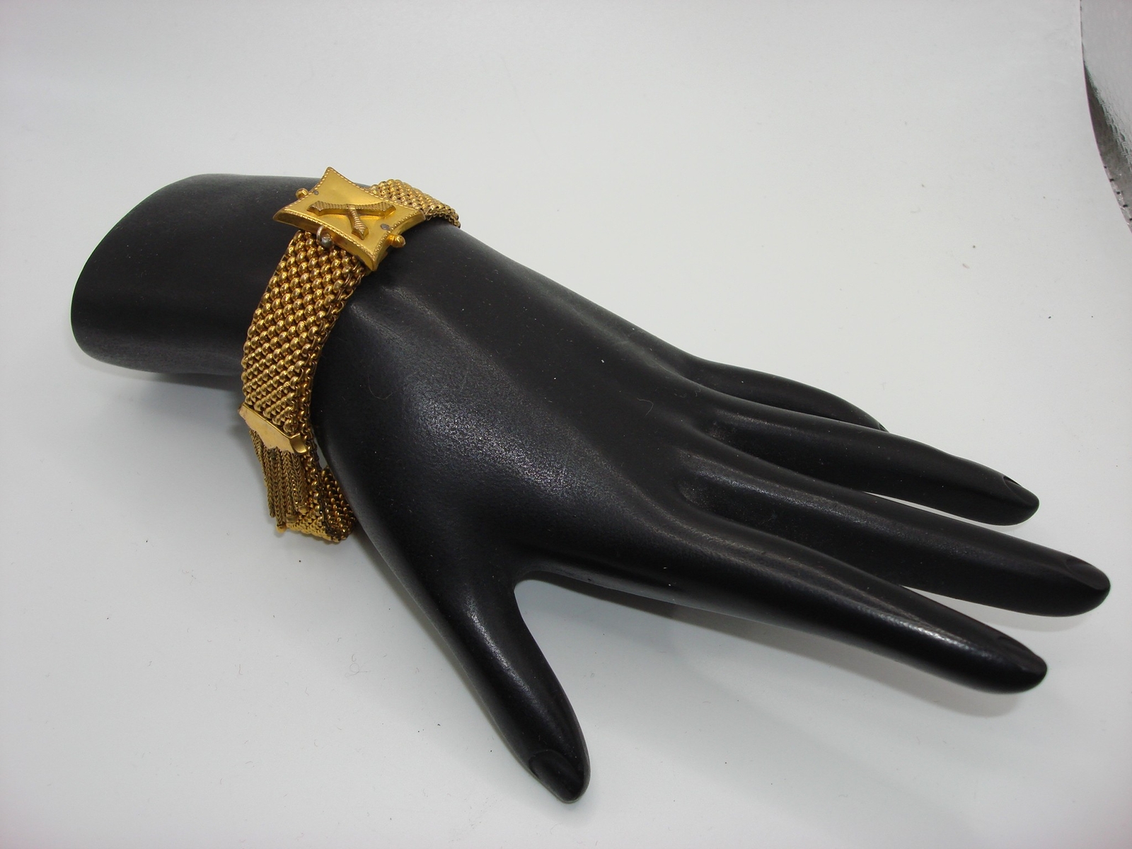 ANTIQUE VICTORIAN PAT. DTD. “NOV. 7.71” MESH SLIDE BRACELET W/FRINGE!