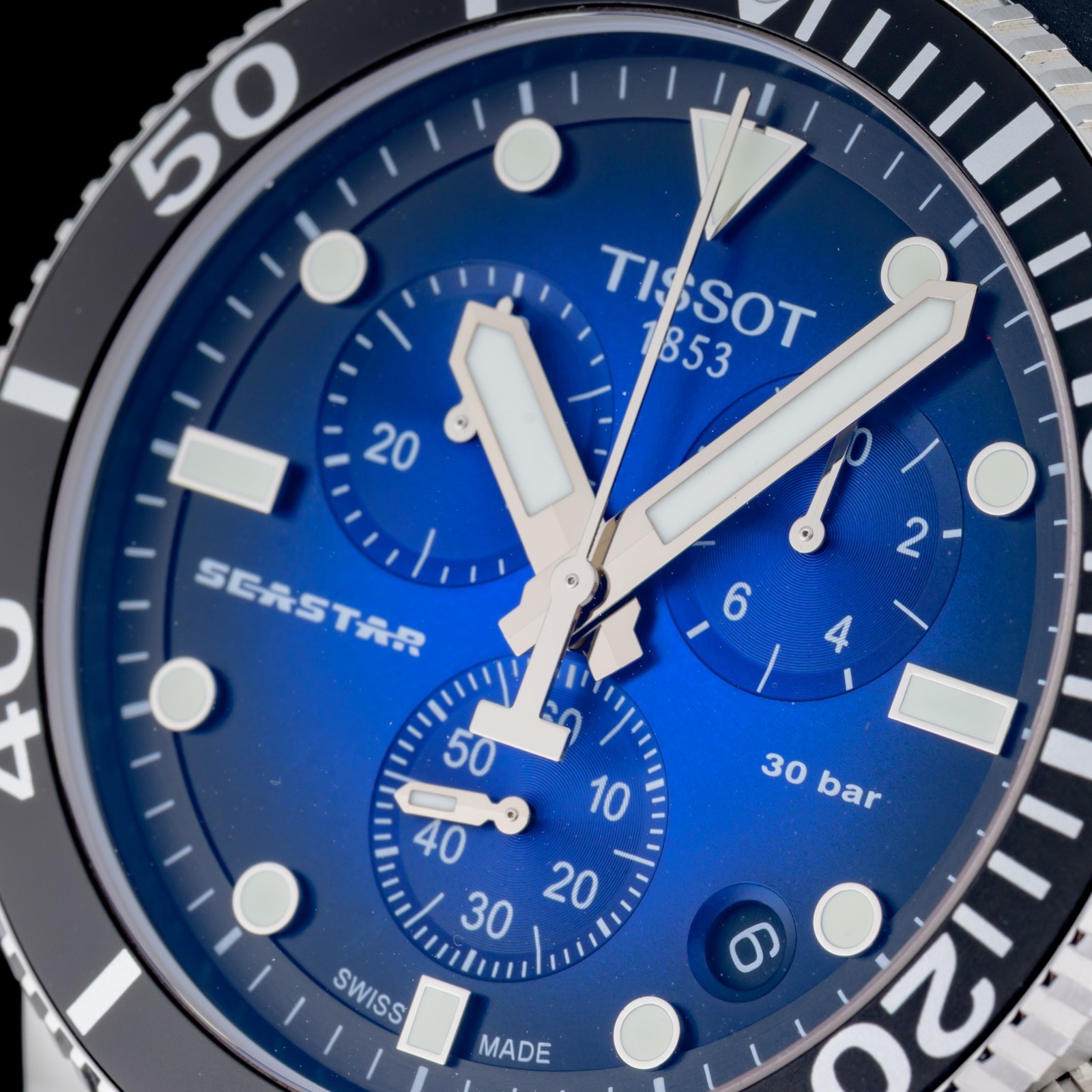 Tissot Seastar 1000 Chronograph Blue T120.417.17.041.00 Mens 45.5mm Watch + Box