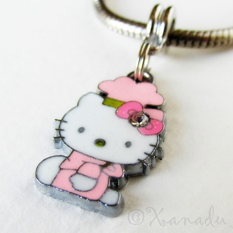 Pink Hello Kitty Chef European Charm Bead For Charm Bracelets And Necklaces