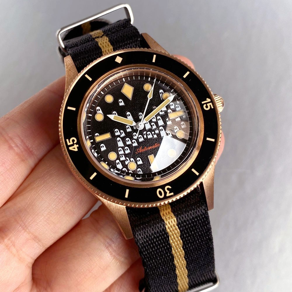 50-Fathoms 40mm Solid Bronze 20ATM Automatic Men Watch Japan NH35 PT5000 Movt