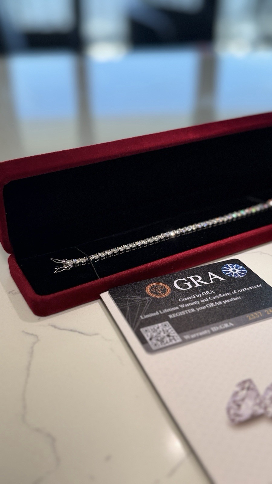 VVS1 GRA Certified Moissenite Tennis Bracelet Silver, Round 7″ 4MM