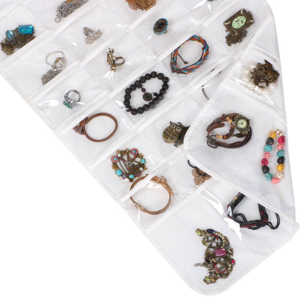 Bracelet Earring Ring necklace 72 Pocket Hanging Jewelry Organizer Pouch Holder