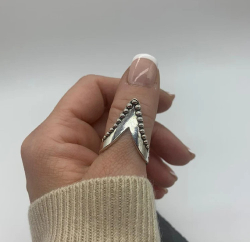 Solid 925 Sterling Silver Band Ring V Shape Chevron Handmade Ring All Size