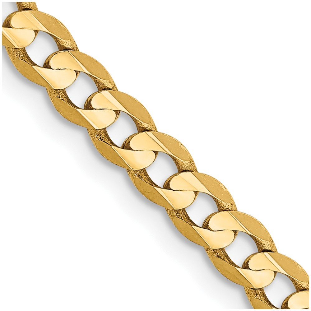 10k Yellow Gold 3.8mm Open Concave Curb Chain Necklace 26″ 11.09gm