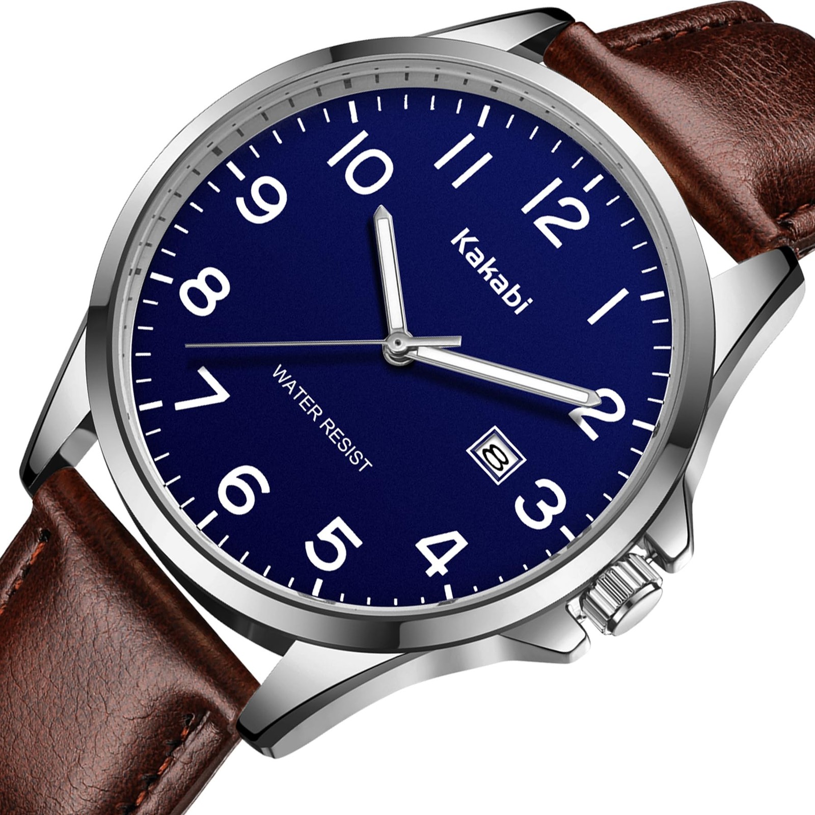 Kakabi Watch for Men, Fashion Minimalist Wrist 07-BrownBlue-P