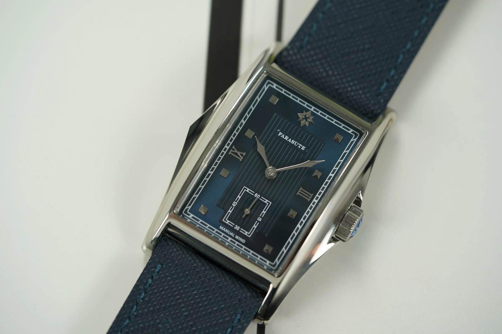 FARASUTE Men Mechanical Watch Rectangl Manual Winding Wristwatch Sapphire ST17