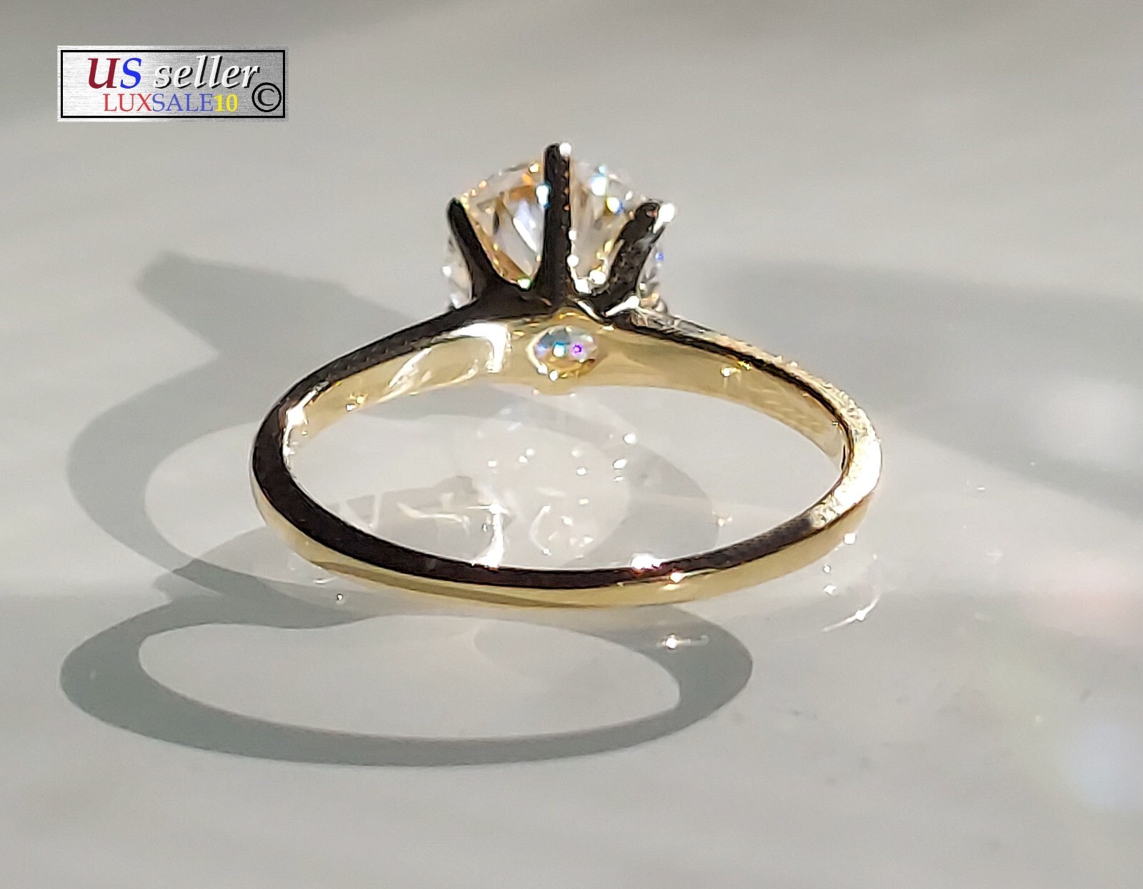 Engagement ring Size 5.75 10k gold ring, 1.26 carat certified. Solitaire ring