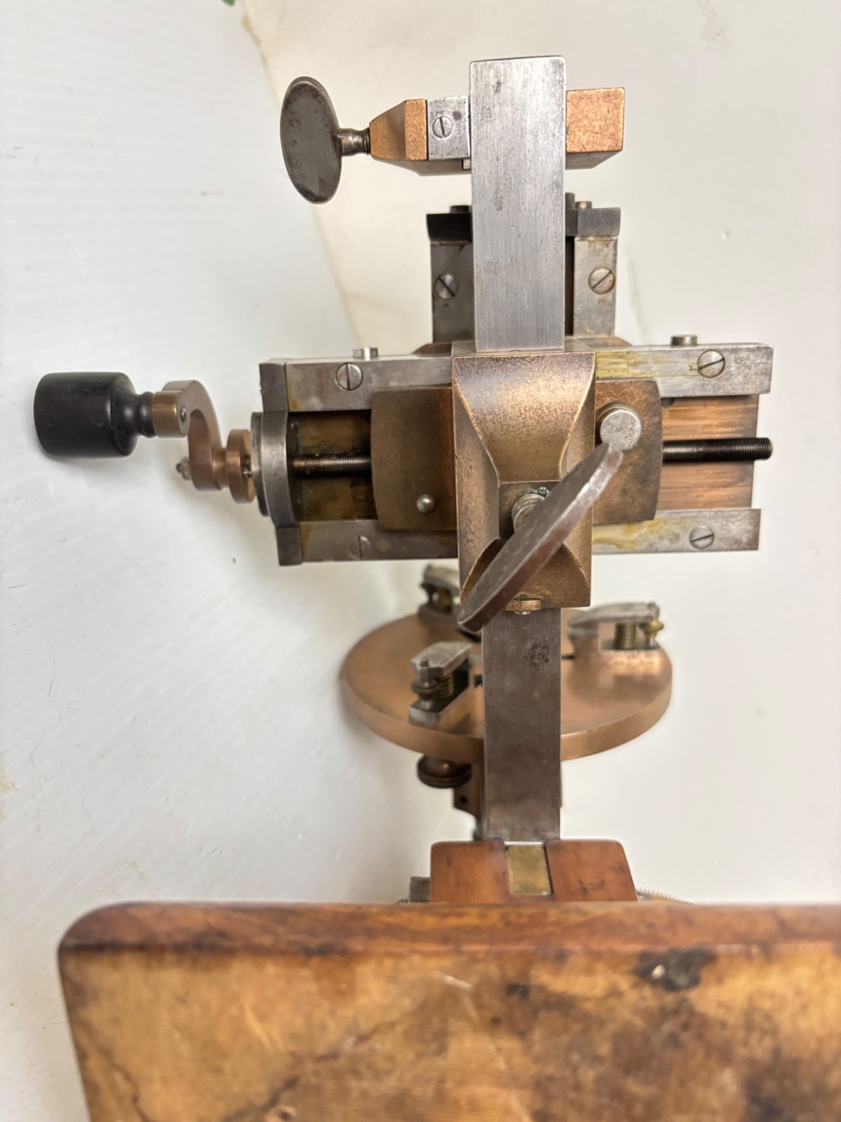 ANTIQUE BRASS AND STEEL WATCHMAKER HOROLOGY CLOCK MANDREL LATHE