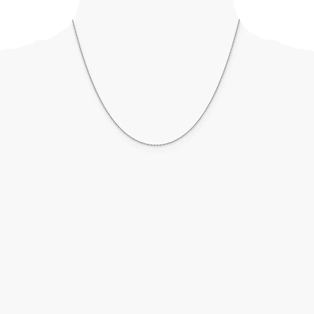 14K White Gold 1.4mm Forzantine Cable Chain Necklace 16″-24″