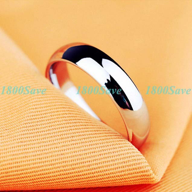 18K White Gold Filled Classic Comfort-Fit Round Edge Band Ring Size, 6-12 R253