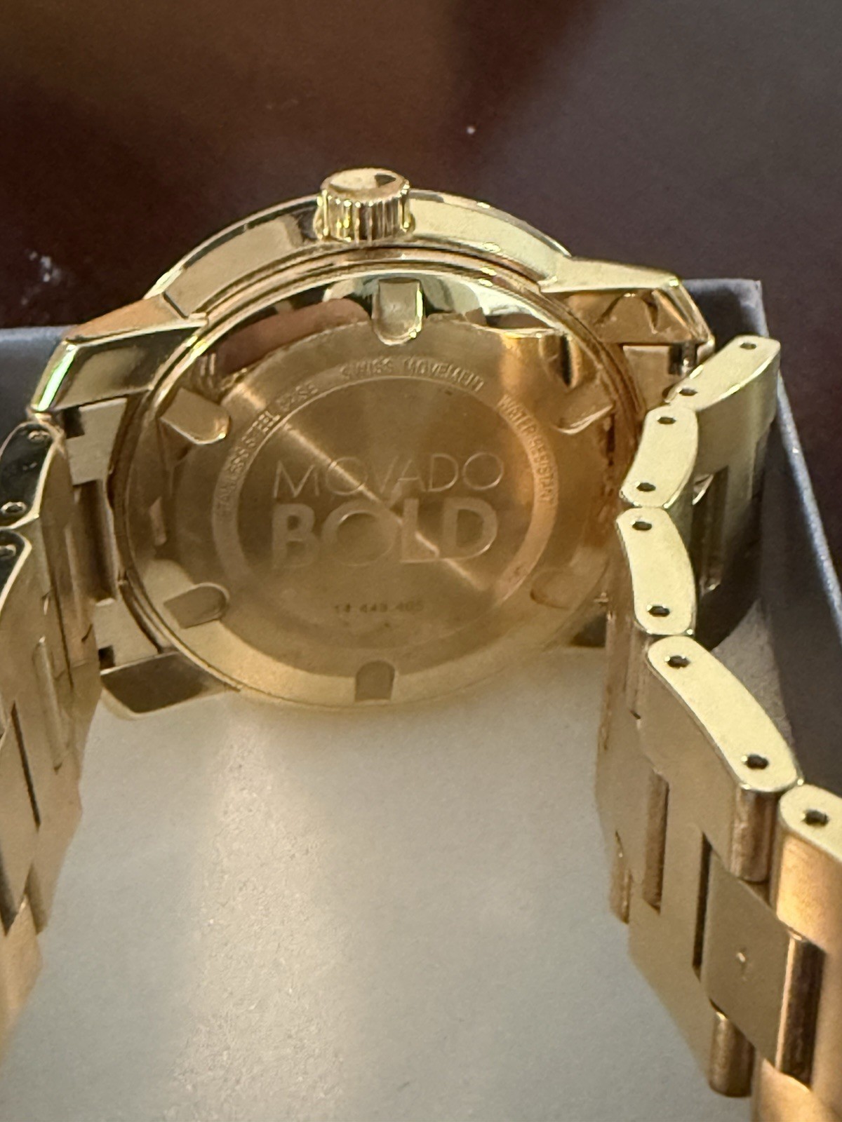 Movado Bold Gold Tone Men’s Quartz Watch 3600258 Dead Battery No Box/Papers
