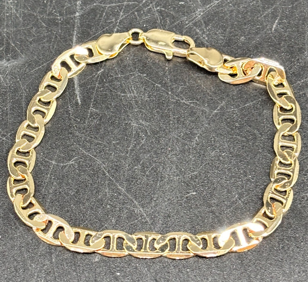 18 kt Yellow Gold Filled Gucci Link Bracelet 6mm 7.5″