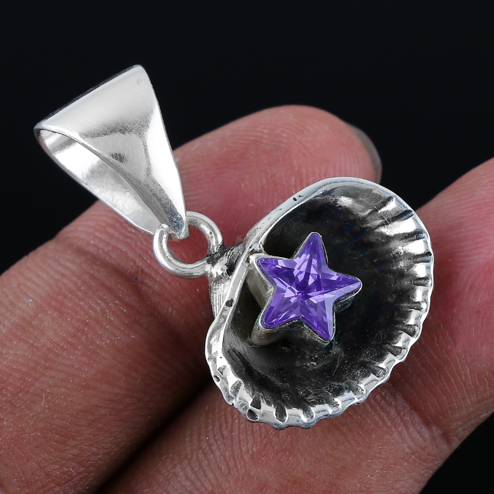 Star Blue Tanzanite Gemstone Handmade Pendant.925 Sterling Silver Star Pendant.