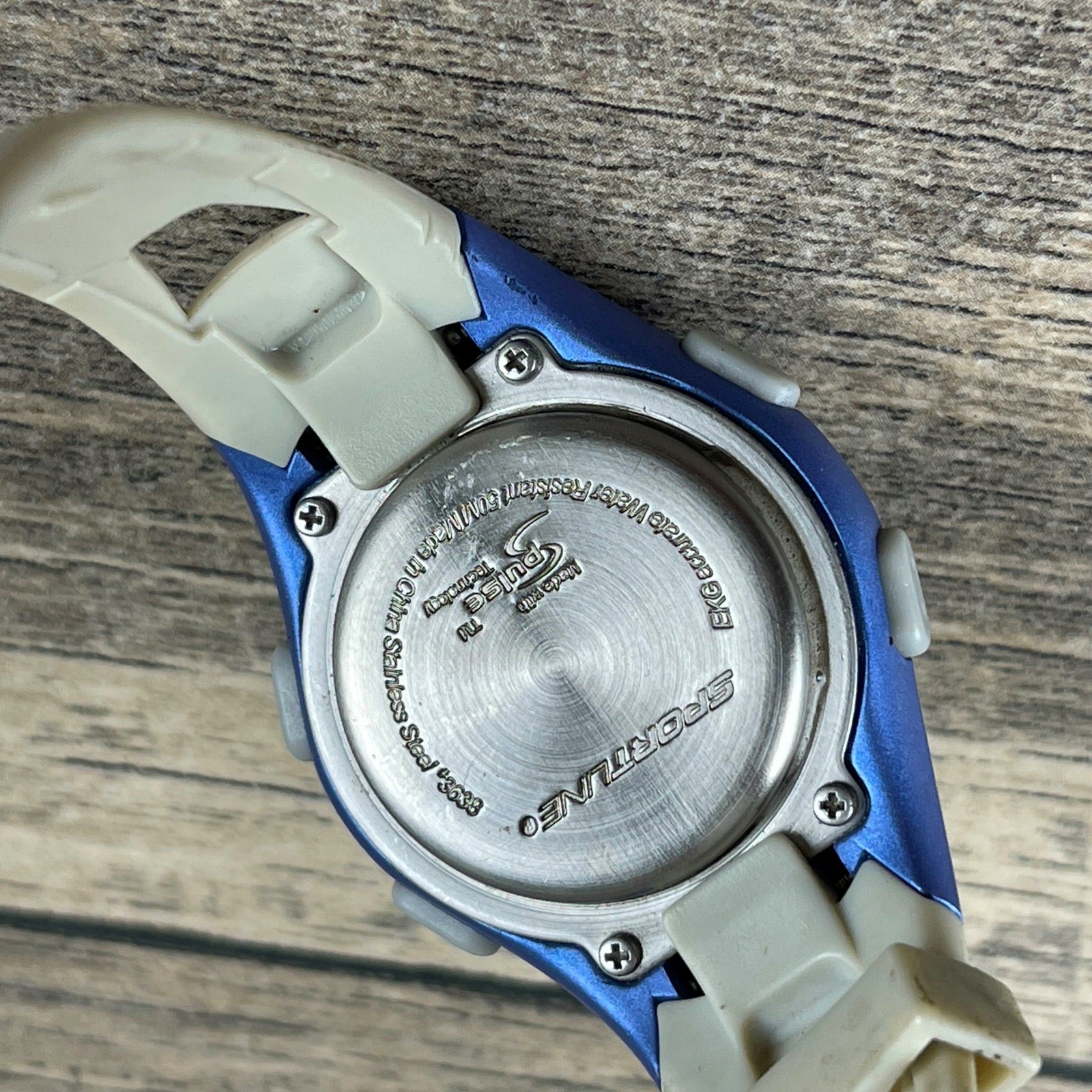 Sportline 3638 Unisex White Resin Band Digital Gray Dial Quartz Wrist Watch