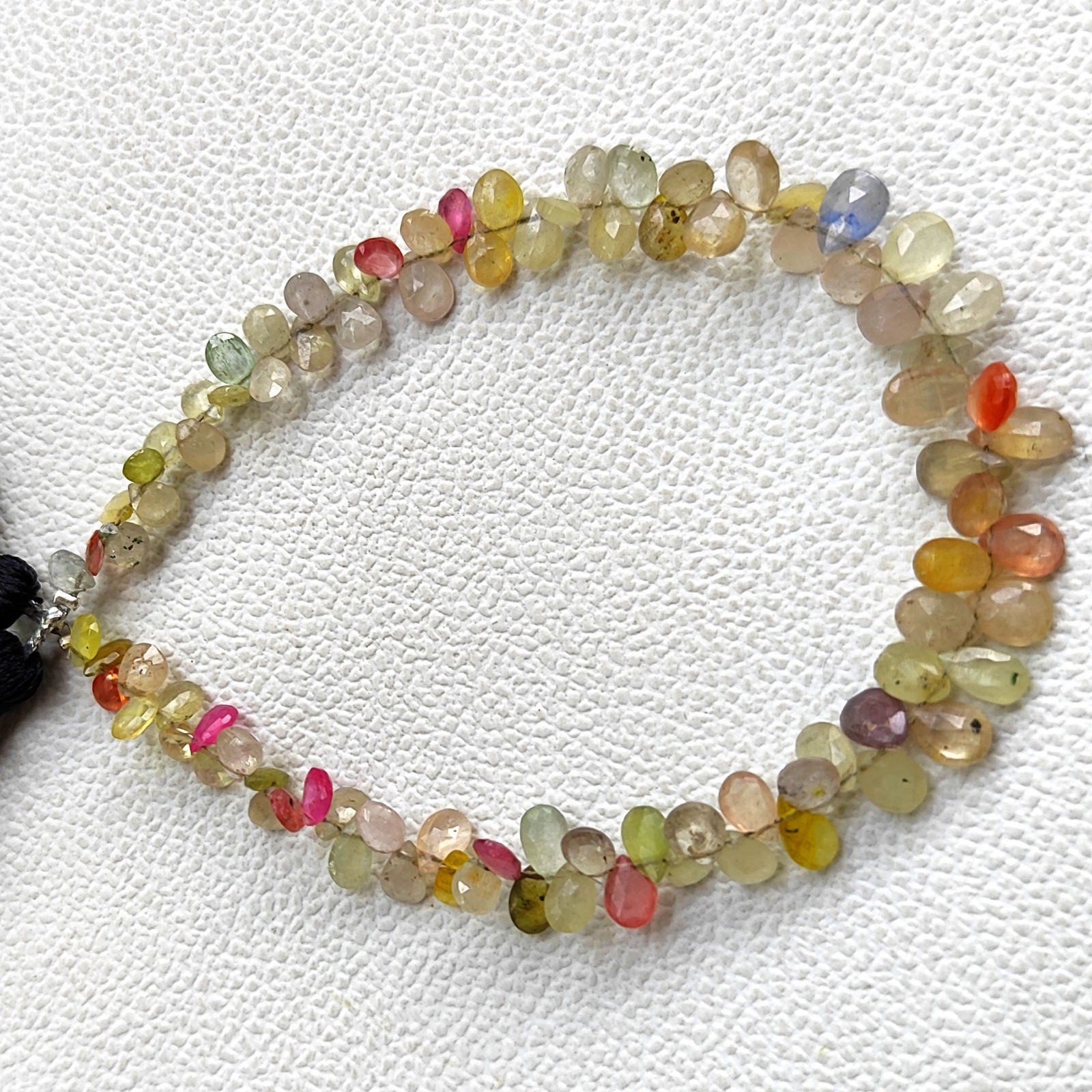 Sri Lanka Multi Sapphire Pear Faceted Beads 8.5″ Strand 7x5mm to 8x6mm Gems