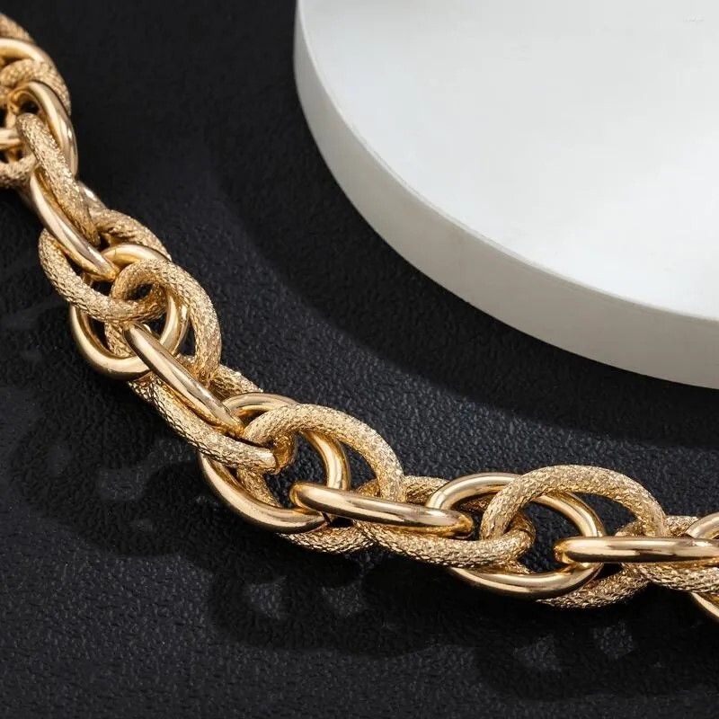 Chunky Choker Gold Necklace – Cuban Link Chain Double O Link Necklaces Hip-hop