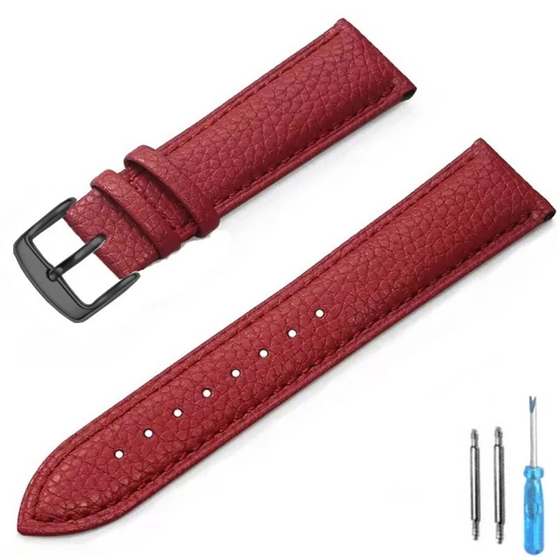 Genuine Leather Watch Strap for Man Women High-quality Wrist Watchband + Tool