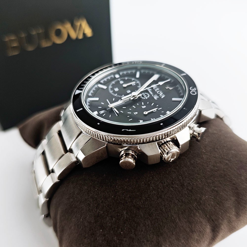 Bulova 96B272 Marine Star Black Dial Men’s Quartz Chronograph Watch 45mm